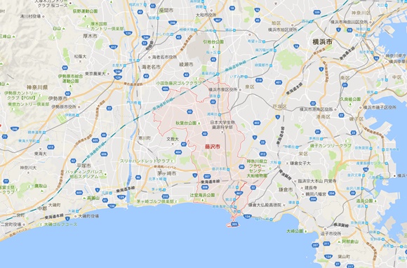 神奈川県藤沢市の地図